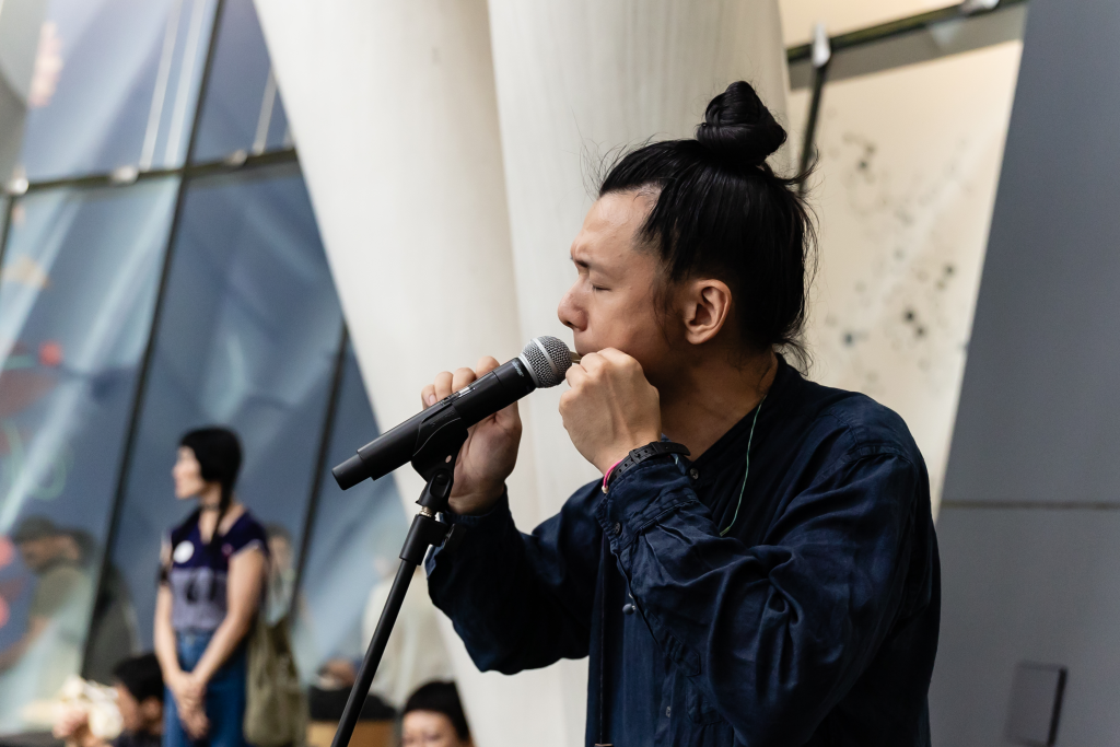 He was the sound artist of 'Searching Blue' performance held during the 'ArtScience Encounters' event in Singapore last August 2024. © Bernie Ng