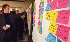 Participants deciding priorities of their action plans during the plenary session