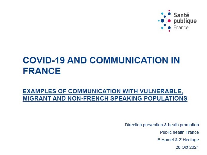 Presentation – Ms Emmanuelle HAMEL & Dr Zoë HERITAGE